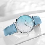 SHENGKE SK Ultra Thin Minialist Creative Starry Sky Women Watch with Genuine Leather Stainless Steel Mesh Band Floral Watch - Image 3